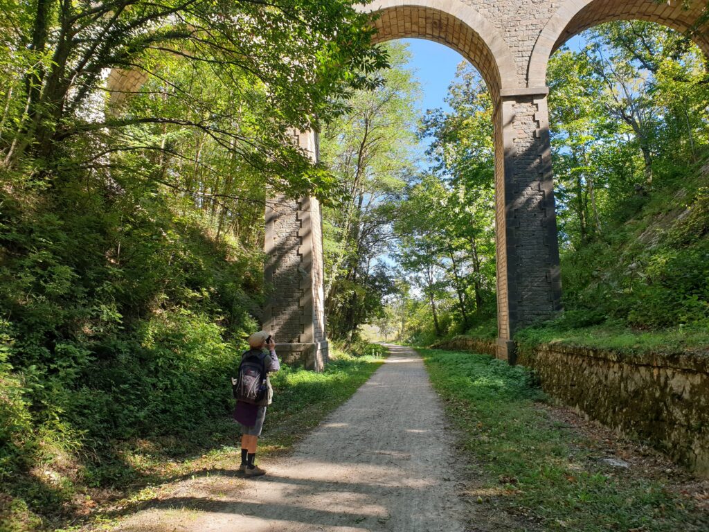 Taking a photo of a railway bridge